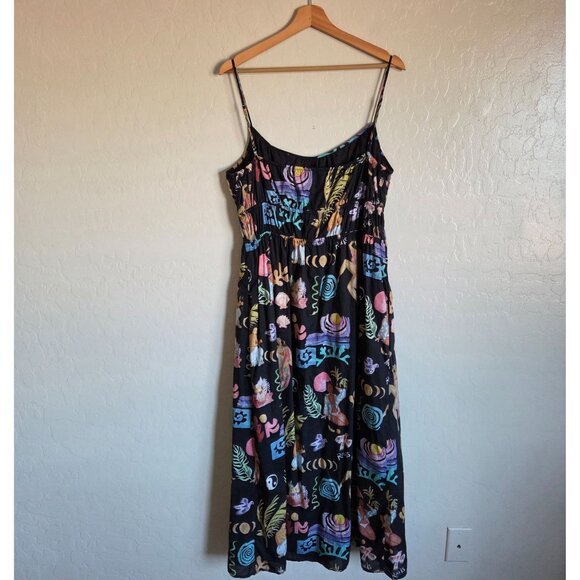 Rails Fatima Bathing Ladies Tank Midi Dress Black Size Women's Large 100% Cotton - Picture 7 of 12